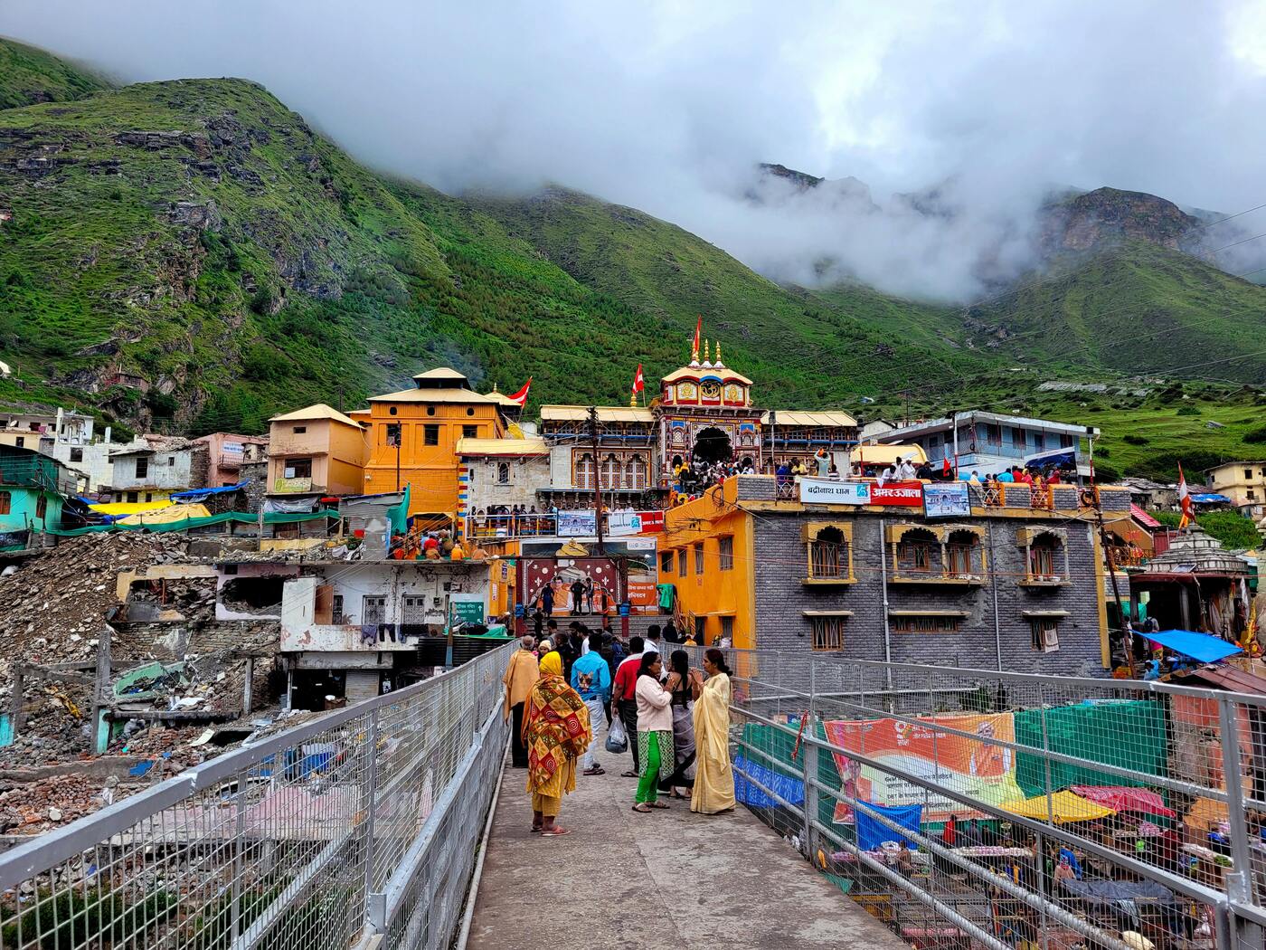 Mountain road leading to Char Dham shrines in the fragile Himalayan landscape