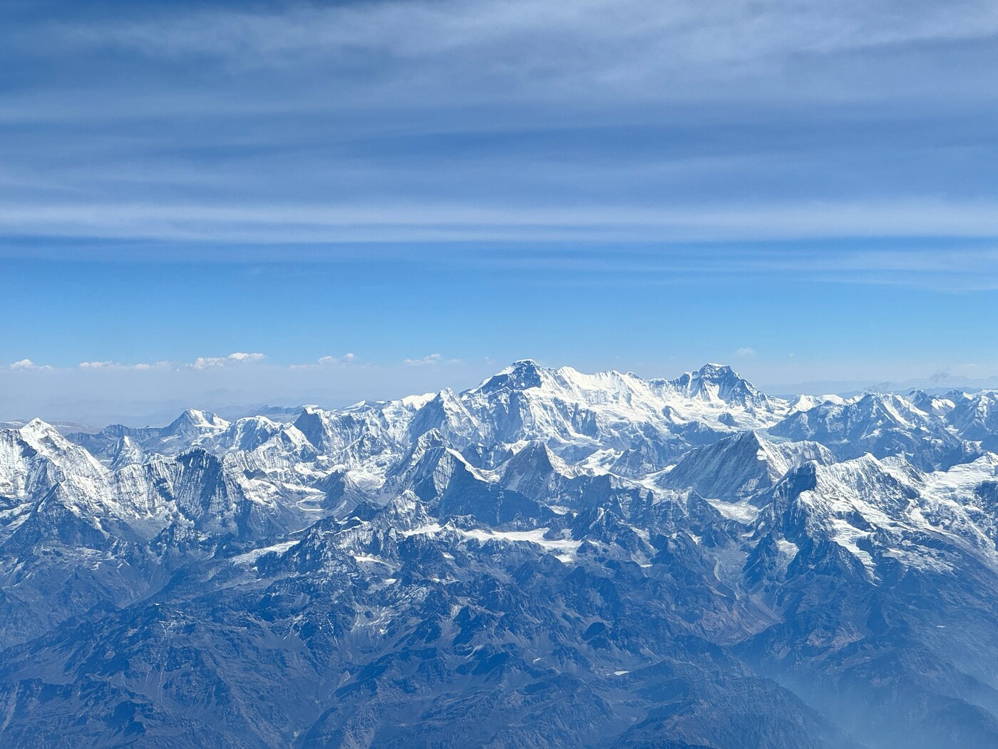 The Himalayan mountain range influencing monsoon winds and climate patterns across South Asia